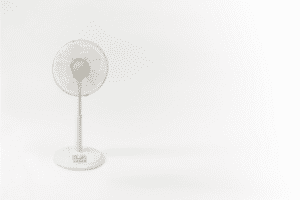 White Noisy fan over a white background