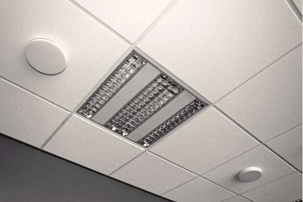 Image showing ceiling tiles installed on a T-channel frame.