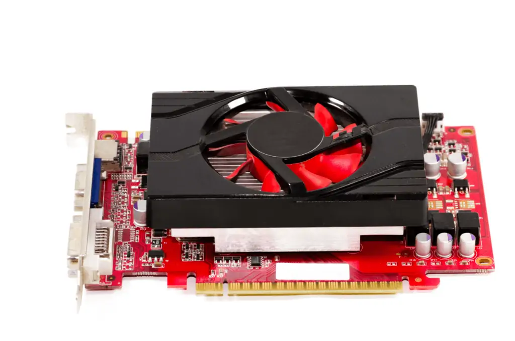 Image showing an active cooling graphics card, which has a fan.