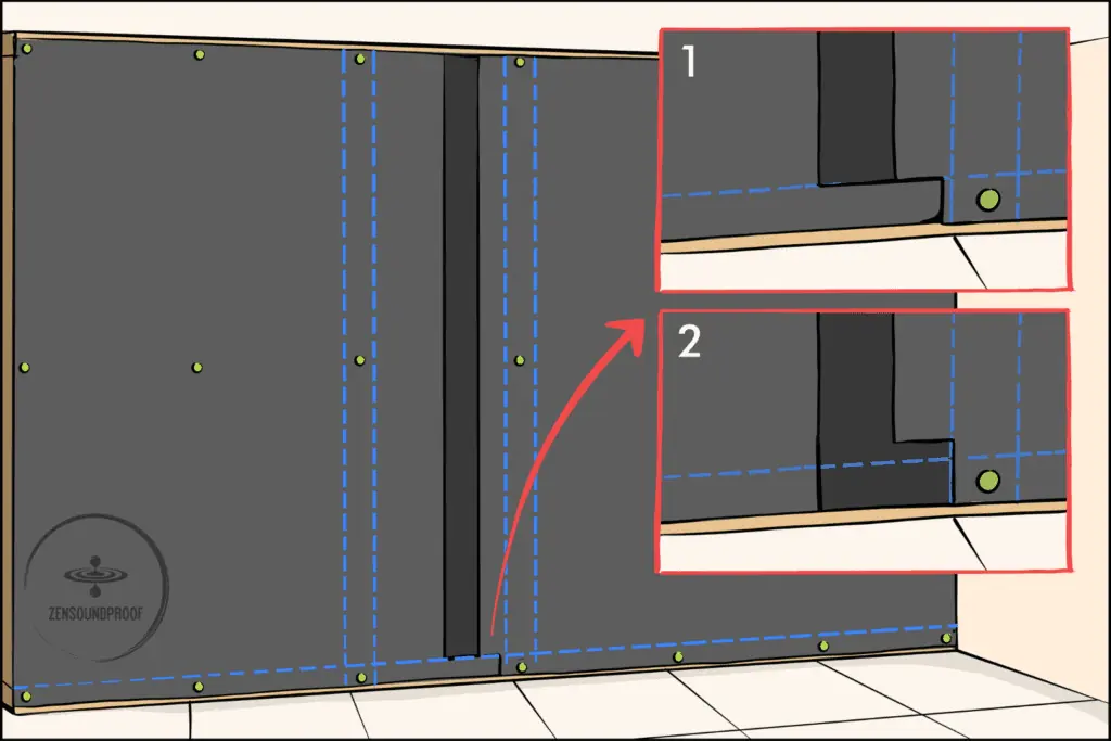 How to seal MLV seams falling between studs