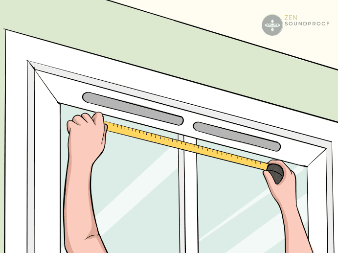 Man measuring the trickle vent length of his window